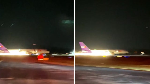 Watch: Sparks fly from FedEx plane as it makes emergency landing