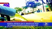 Sedapal anuncia que culminó empalme de tuberías y servicio de agua se restablecerá 