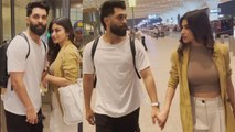 Mouni Roy with husband Suraj Nambiar Spotted at Mumbai Airport, Video goes Viral on Social Media