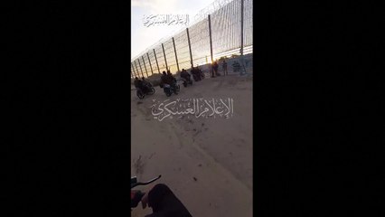 حماس تنشر مشاهد لاختراق عناصرها السياج الحدودي بين إسرائيل وغزة