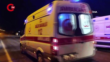 Kayseri’de kontrolden çıkan yolcu otobüsü aydınlatma direğine çarptı