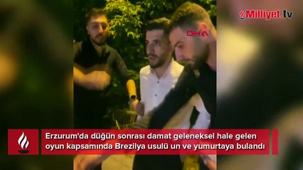 Damadı yumurta ve una buladılar