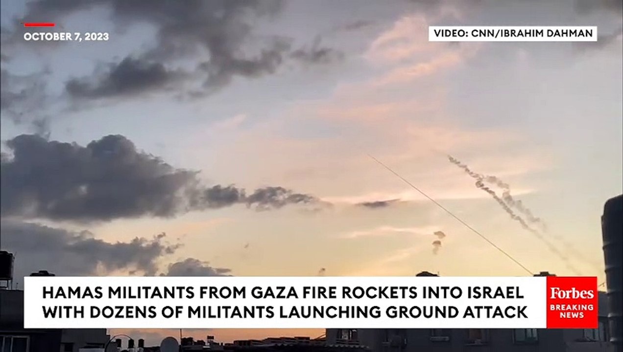 Footage Emerges Of Hamas's Surprise Attack On Israel From Gaza