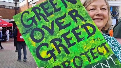 Allotments Association protest about overdevelopment on green spaces took place outside WH Smith in Burgess Hill