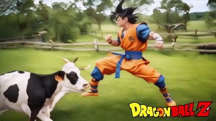 Goku briga com animais
