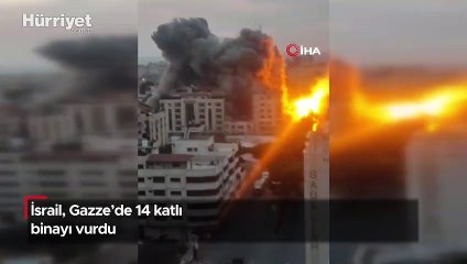 İsrail, Gazze’de 14 katlı binayı vurdu