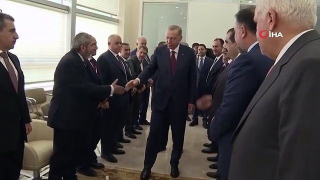 Cumhurbaşkanı Erdoğan, Irak Temsilciler Meclisi Başkanı Halbusi ve heyeti kabul etti