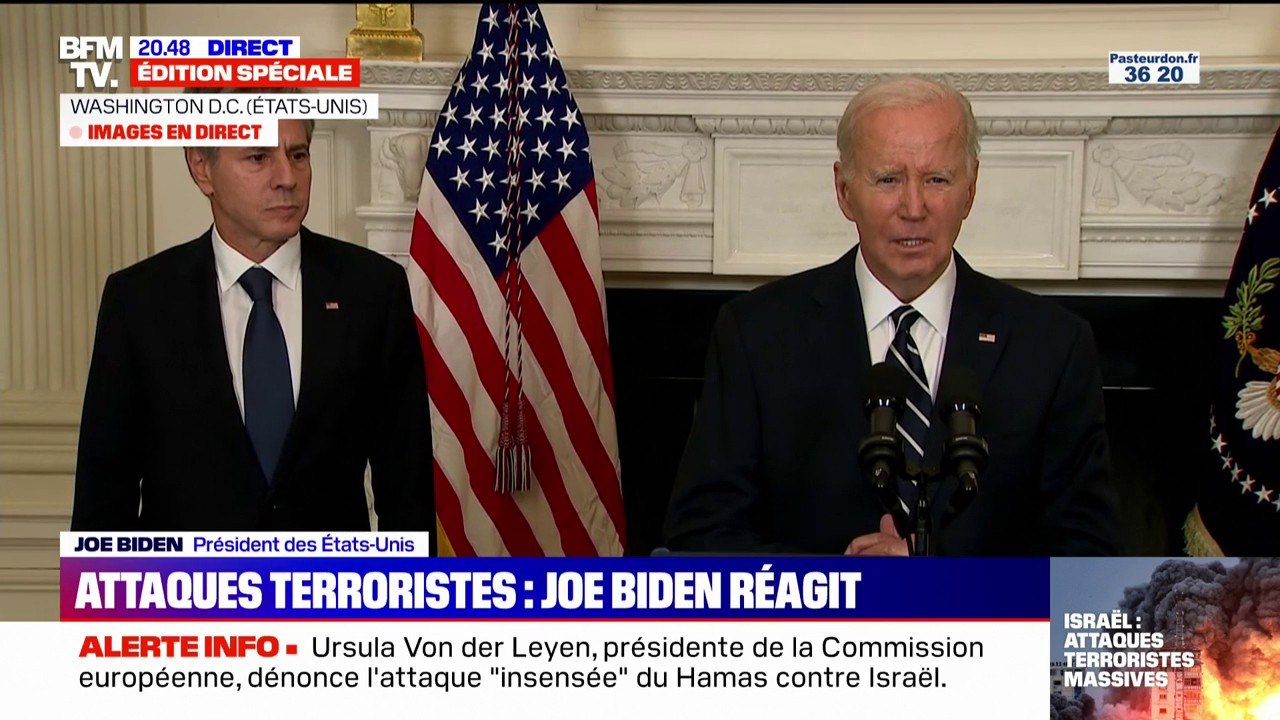 Opération "déluge d'Al-Aqsa" du Hamas sur Israël: "Les États-Unis sont aux côtés d'Israël", affirme Joe Biden