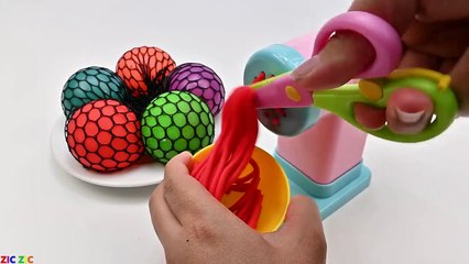 New Satisfying Video For Kids About How To Make Playdoh Noddles with Strees Balls Cutting - Nursery Rhymes, Kids Songs and Cartoons for Children