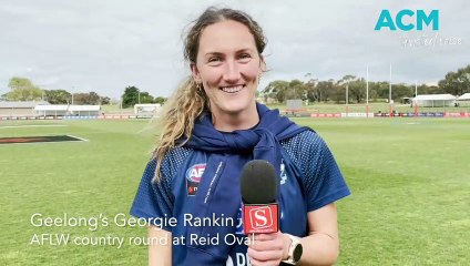 Geelong AFLW player Georgie Rankin at open training in Warrnambool - October 7, 2023