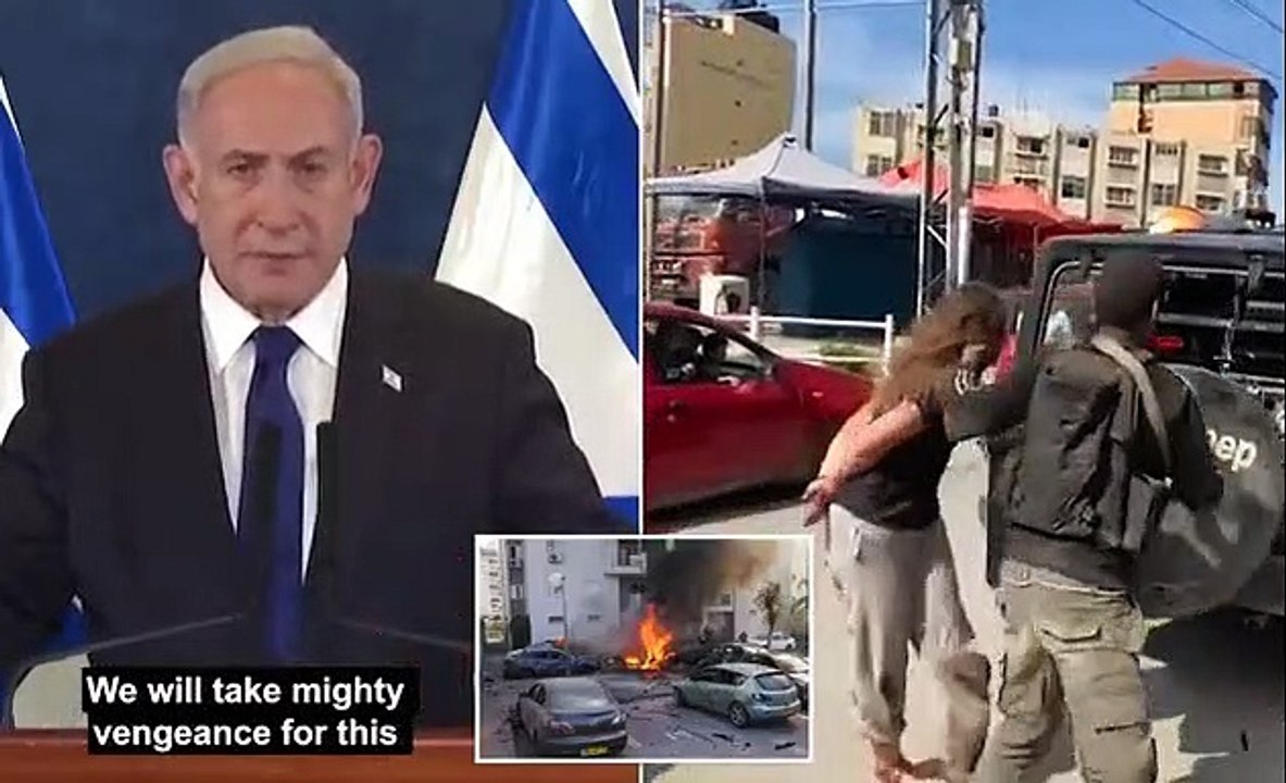 'There will be a mighty vengeance for this black day': Netanyahu pledges fierce response as Israel mobilizes tens of thousands of reservists before plotting huge ground operation in Gaza - after Hamas attacks left more than 300 dead