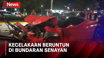 Mobil Ferrari Tabrak Sejumlah Kendaraan di Bundaran Senayan, Sopir Diduga Mabuk