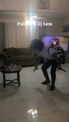 Dancing to the instrumental.