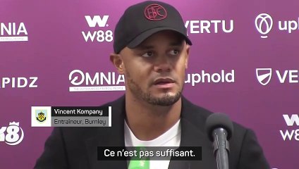 Kompany : “Si vous jouez bien une mi-temps, ce n'est pas suffisant”