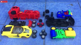 Assemble Mcqueen,Sports Car Auto Rokshaw and Oil Truck | Vehicles attached!