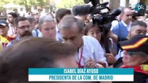 La presidenta Isabel Díaz Ayuso responde a OKDIARIO en la manifestación de Barcelona