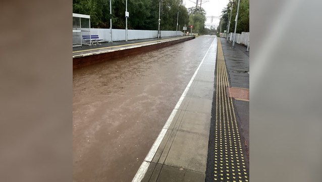 Scottish train stations left submerged underwater following mass flooding