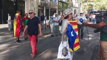 Tensiones entre constitucionalistas e independentistas en la manifestación contra la amnistía de Barcelona