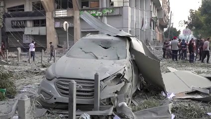 C’est ainsi qu’on a vu les destructions causées par les avions de guerre israéliens ! La Banque de production palestinienne a également été détruite