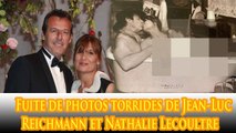 Rougissant à l'image torride de Jean- Luc Reichmann et Nathalie Lecoultre dans le bain