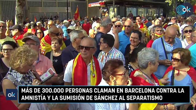 Más de 300.000 personas claman en Barcelona contra la amnistía y la sumisión de Sánchez al separatismo