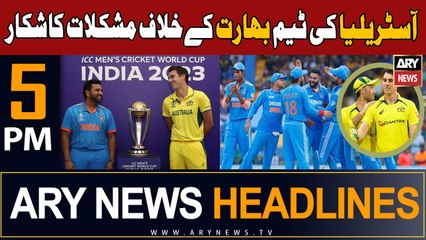 ARY News 5 PM Headlines 8th October 2023 | AUS vs IND - Big Match