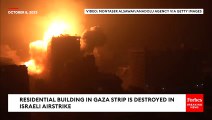 Residential Building In Gaza Destroyed By Israeli Strike