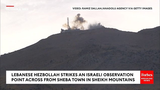 Lebanese Hezbollah Strikes An Israeli Observation Point Across From Sheba Town In Sheikh Mountains