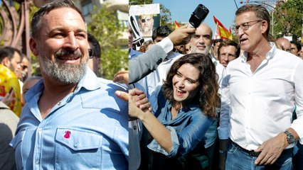 Feijóo, Abascal y Ayuso acuden a la manifestación contra la amnistía