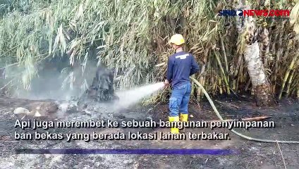 Kebakaran Semak Belukar Merembet ke Gudang Ban Bekas di Yogyakarta