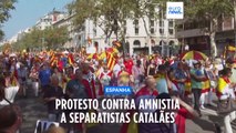 Manifestação em Barcelona contra perdão a independentistas catalães