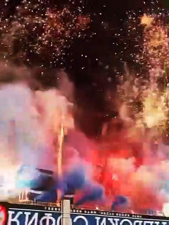 Mad pyroshow on Bulgarian derby Levski Sofia vs Ludogorets 01.10.2023 #ultras #ultrasworld #pyroshow