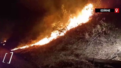 Edirne'de yangın demiryoluna sıçradı: Uluslararası lojistik tren seferi durdu