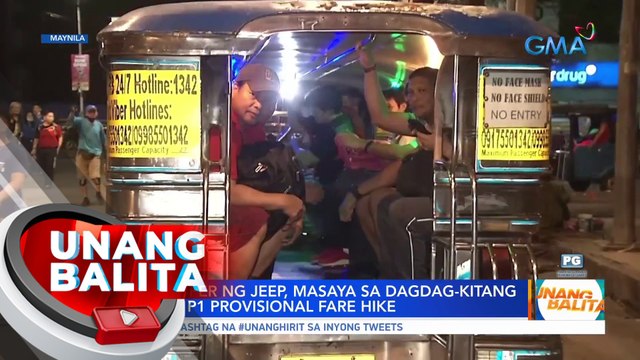 Ilang tsuper ng jeep, masaya sa dagdag-kitang hatid ng P1 provisional fare hike | UB