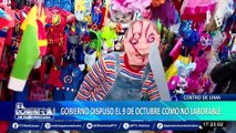 Familias llegan al Centro de Lima para preparase para Halloween y Día de la Canción Criolla