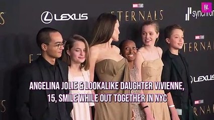 Angelina Jolie & Lookalike Daughter Vivienne, 15, Smile While Out Together in NY