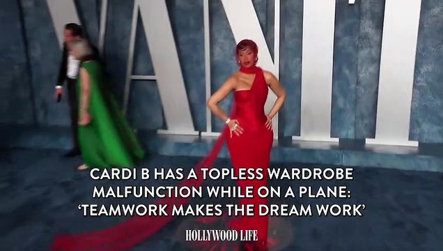 Cardi B Has a Topless Wardrobe Malfunction While on a Plane_ ‘Teamwork Makes the
