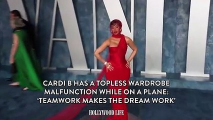Cardi B Has a Topless Wardrobe Malfunction While on a Plane_ ‘Teamwork Makes the(1)