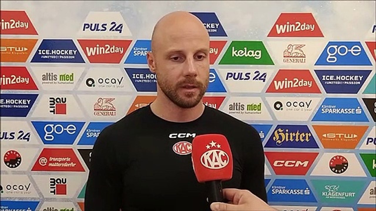 Jan Mursak (KAC) nach dem Sieg gegen Asiago