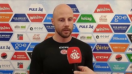 Jan Mursak (KAC) nach dem Sieg gegen Asiago