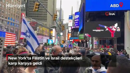New York’ta Filistin ve İsrail destekçileri karşı karşıya geldi