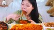 ASMR MUKBANG| Corn Cheese Fire noodles, GCOVA Seasoned Chicken, Cheese Takoyaki.