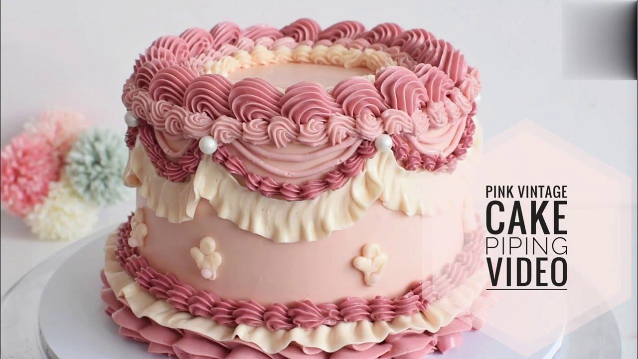 How to make Vintage Style Mini Cake (Tutorial/Cake Decorating)