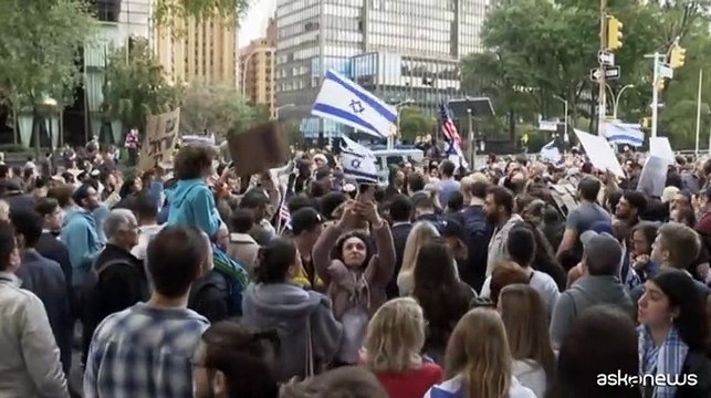 New York, manifestazioni opposte pro Israele e pro Palestina