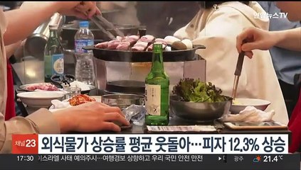 외식물가 상승률 평균 웃돌아…피자 12.3% 상승