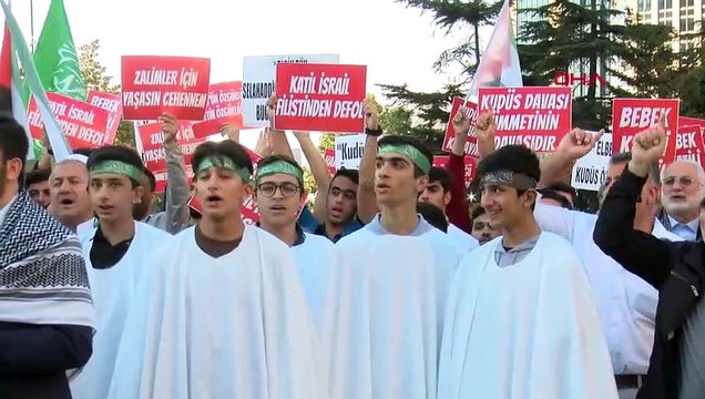 HÜDA PAR’lılar İsrail Başkolosluğu önünde kefen giydi