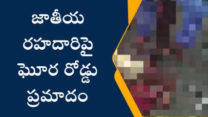 కృష్ణా జిల్లా: జాతీయ రహదారిపై రోడ్డు ప్రమాదం... నుజ్జు నుజ్జైన శరీరం