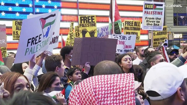 شاهد: مظاهرات مؤيدة للفلسطينيين في الولايات المتحدة