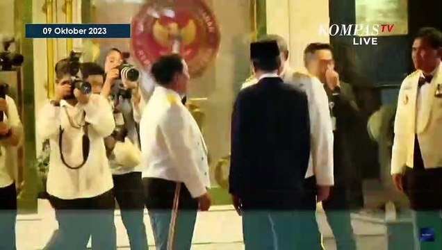 Jokowi, Prabowo, dan SBY Berbagi Tawa di Sela Upacara Parade Senja Kemenhan
