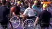 France's Macron tries wheelchair basketball